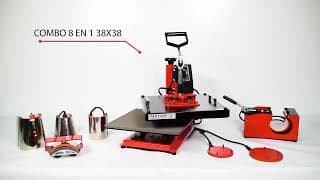 Video de Estampadora 8 en 1 Plana 38x38 + 2 Platos + Gorro + 4 Tazas