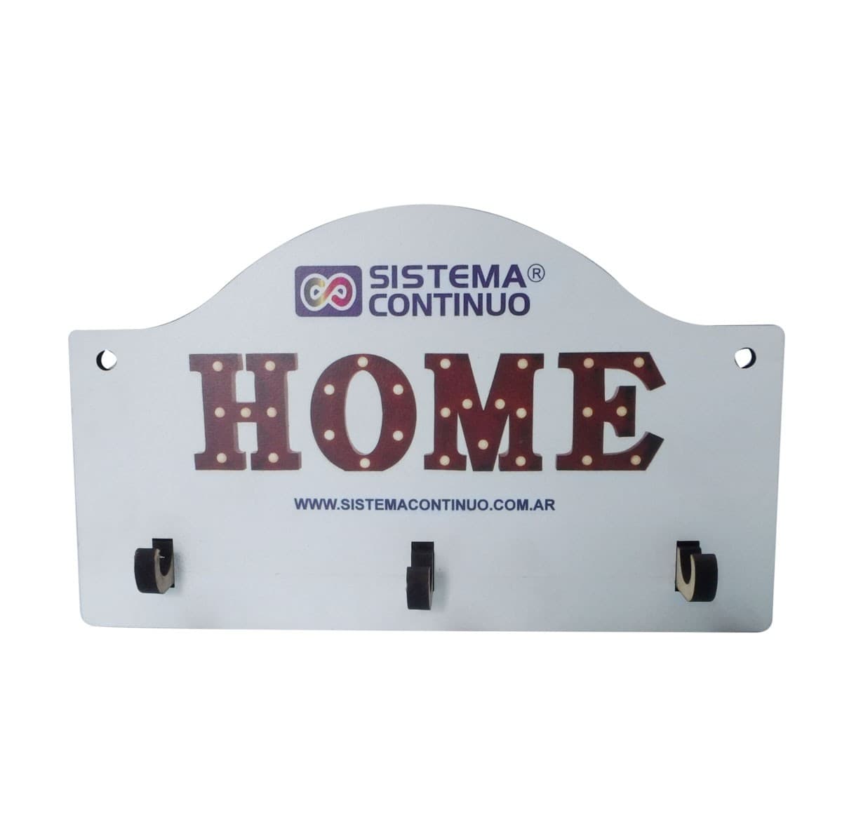 Porta llaves 3 ganchos madera cristal en bolsa x 5 unidades