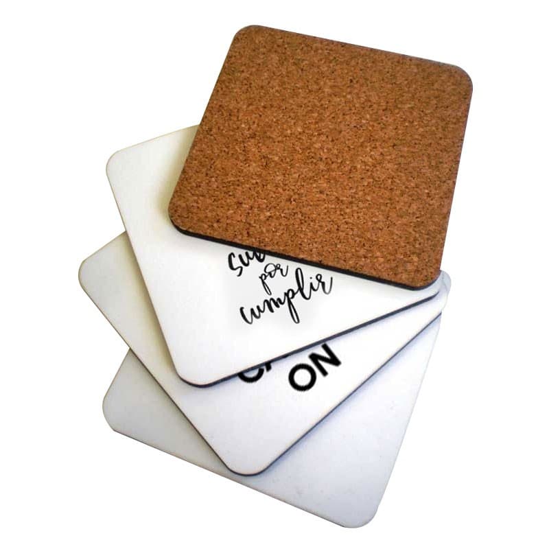 Posa vaso de madera cristal cuadrado - pack x10 unidades