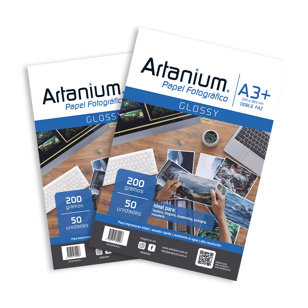 Papel Doble Faz Glossy Fotografico CC a3+ 200gr x50 Hojas