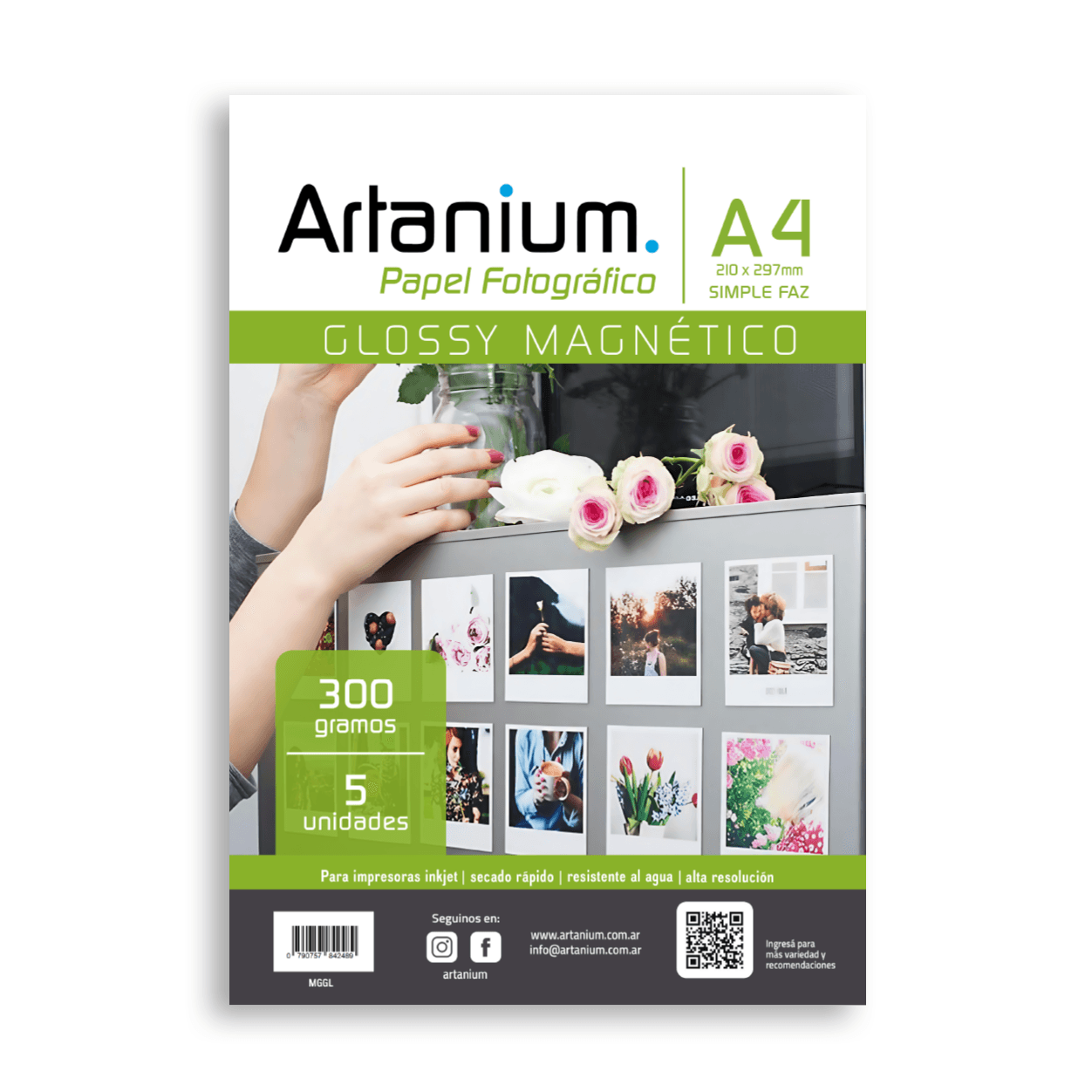 Papel Magnetico Fotografico Glossy - A4 x5 Hojas