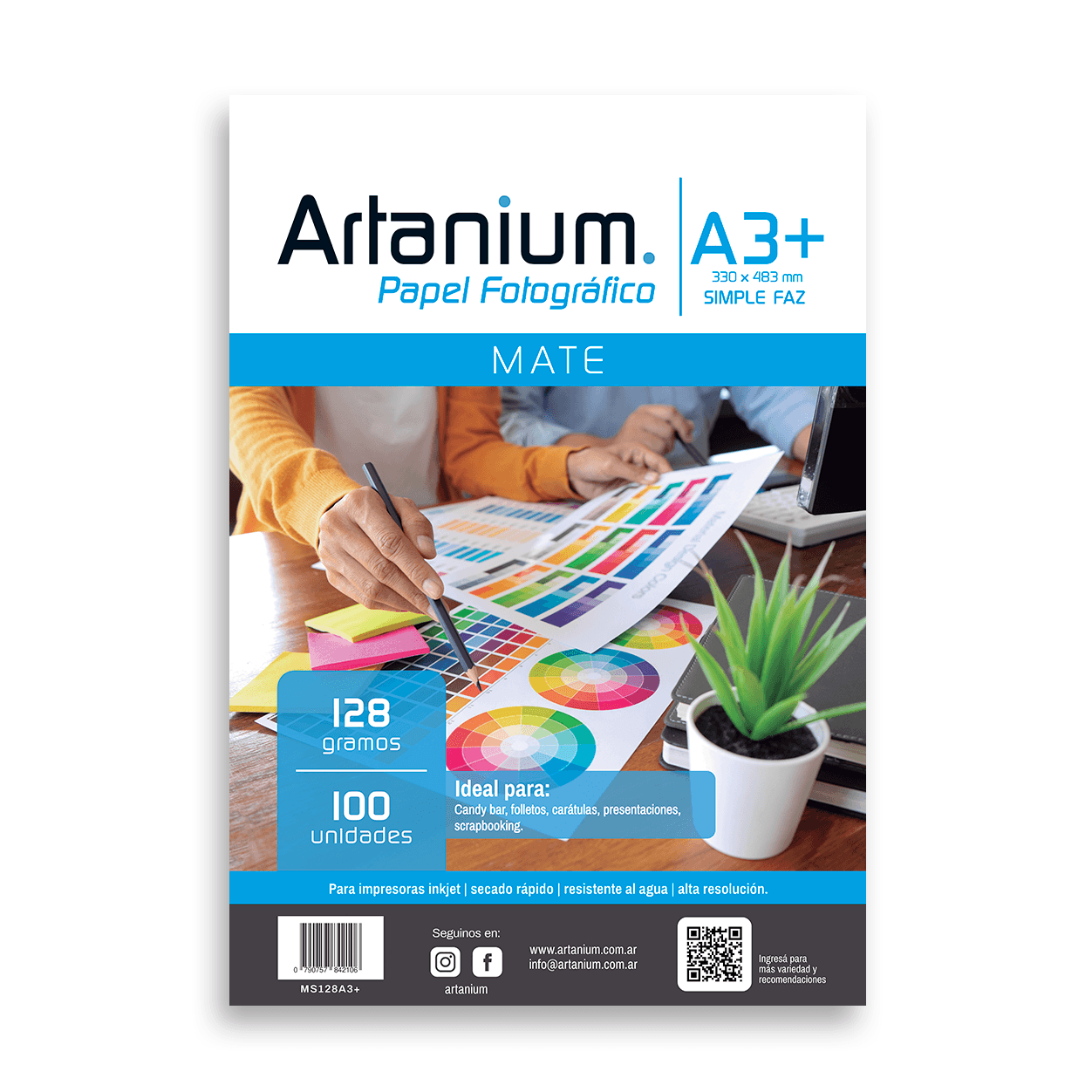 Papel Photo Matte 128gr A3+ x100 Hojas